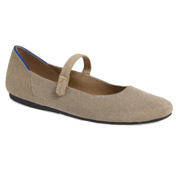 Rothy's Shoes - Rothy's The Square Mary Jane Beige Gardenia Shimmer Flats 7.5